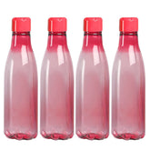 Kuber Industries BPA Free Plastic Water Bottles | Set of 4 | Unbreakable Leak Proof Food Grade Plastic | for Kids & Adults | Refrigerator Plastic Bottle| Pink